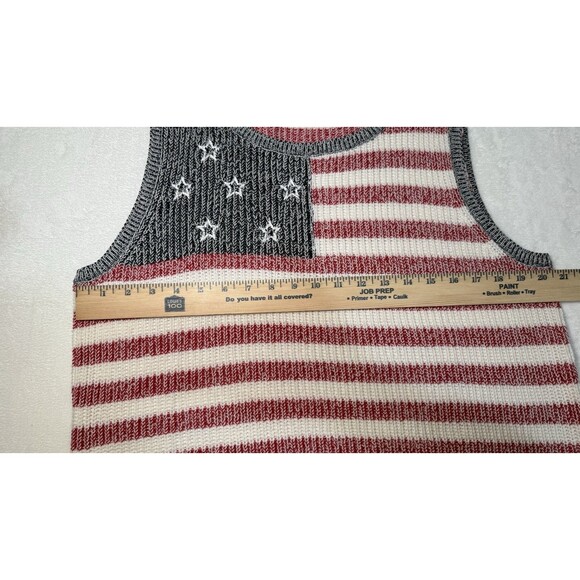 Lucky Brand American Flag Sweater Vest Women’s XL Patriotic Stars & Stripes - Picture 4 of 7